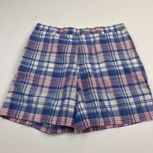 Southern Tide Shorts Flat Front Skipjack Men's 36 Blue Plaid AS IS